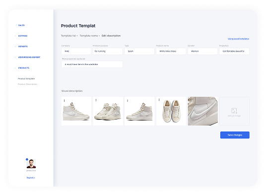 Description template screen